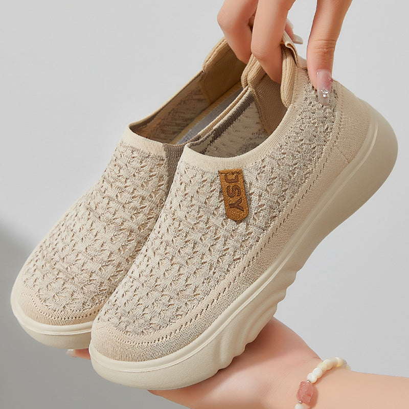 Damen nan gestrickter Slip-On Sneaker im sockenähnlichen Design mit atmungsaktivem Obermaterial und gepolsterter Komfortsohle Drune