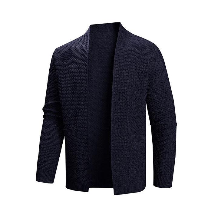 Herren Strickjacke mit offenem Kragen Drune