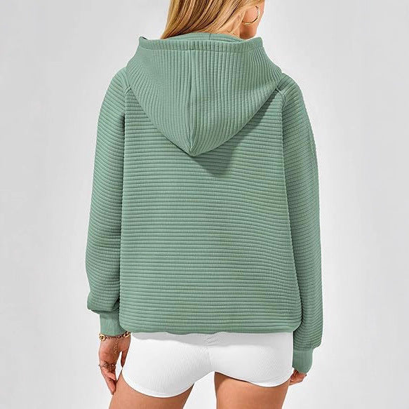 Damen lässiger Kapuzenpullover mit strukturiertem Stoff Drune