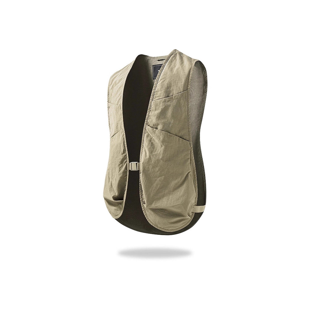Unisex Leichte Utility-Weste mit Mesh-Rücken und Mehrfachfronttaschen Drune