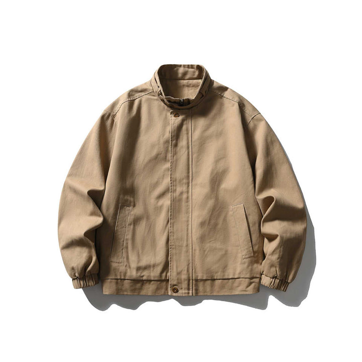 Herren Kurz geschnittene funktionale Canvas-Blousonjacke mit hohem Stehkragen Drune