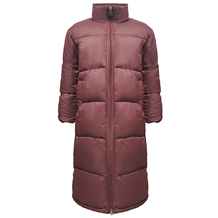 Damen Langer gesteppter Puffer‑Mantel mit hohem Stehkragen Drune
