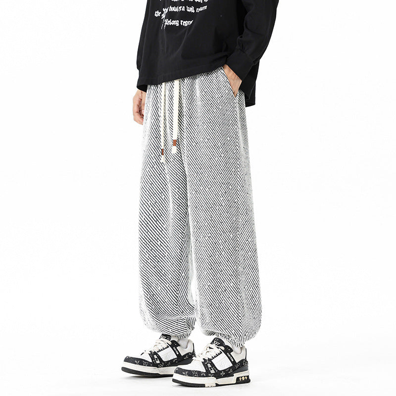 Herren Modische Gestreifte Freizeithose