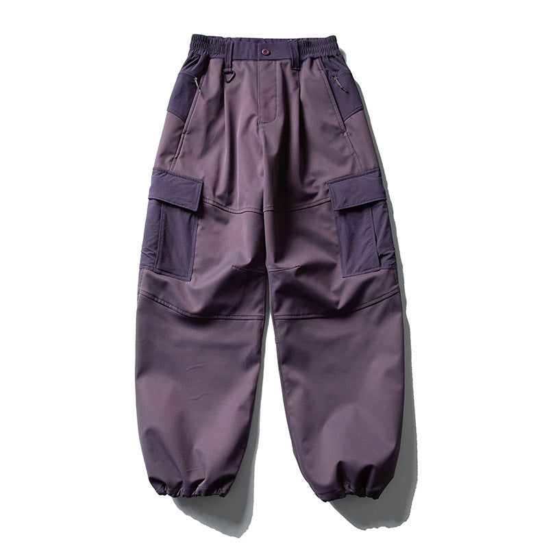 Herren Oversize-Cargohose mit elastischem Tunnelzugbund, Kniepaneelen und elastischen Bündchen Drune