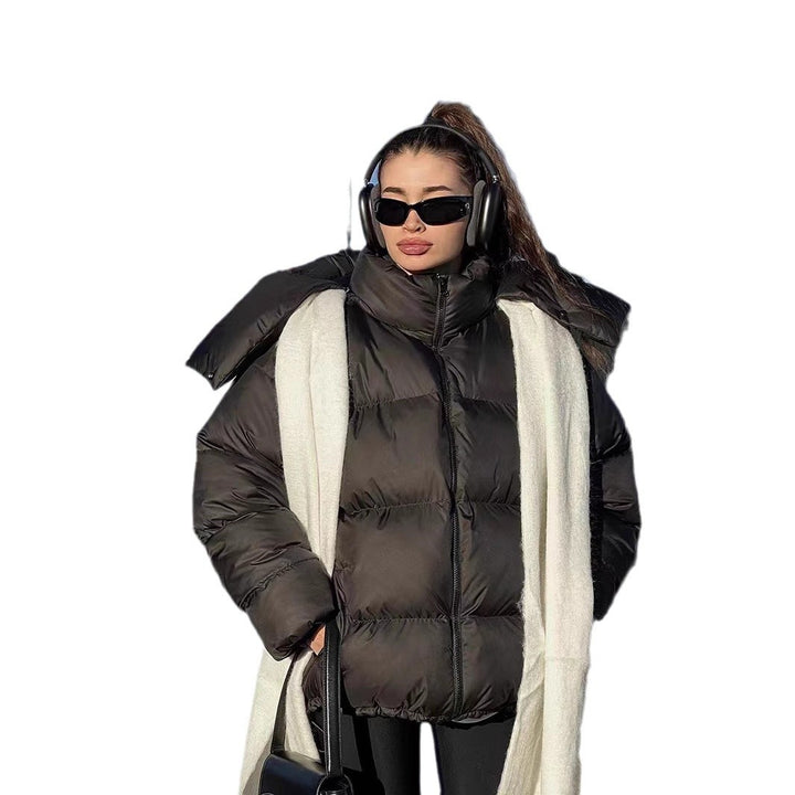 Damen gefütterte Outdoor-Jacke mit hochgeschlossenem Kragen und gestepptem Design Drune