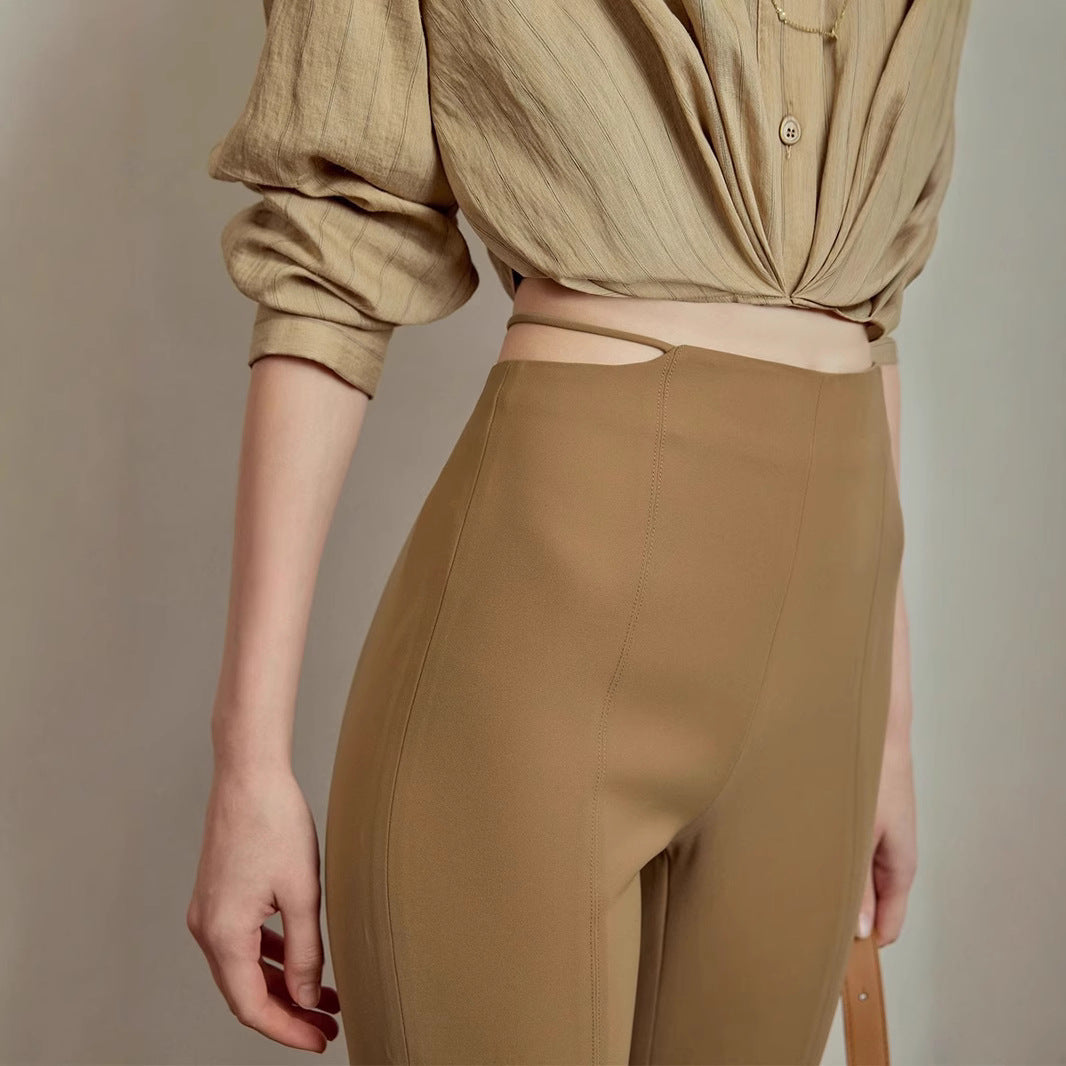 Damen Elegante und figurbetonte Flared-Hosen Drune