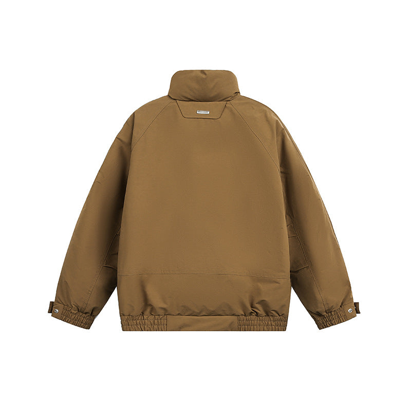 Unisex Oversize Blousonjacke mit Stehkragen und gestepptem Innenfutter Drune