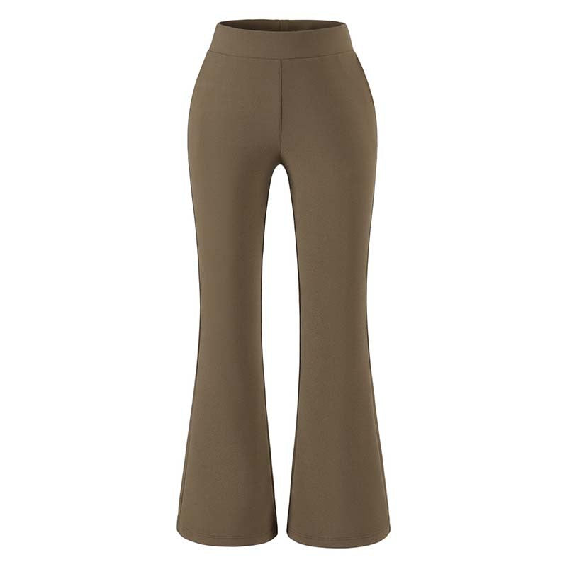 Damen Hochtaillierte Stretch-Schlaghose mit weitem ausgestelltem Saum Drune