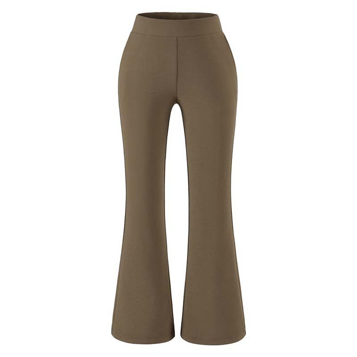 Damen Hochtaillierte Stretch-Schlaghose mit weitem ausgestelltem Saum Drune