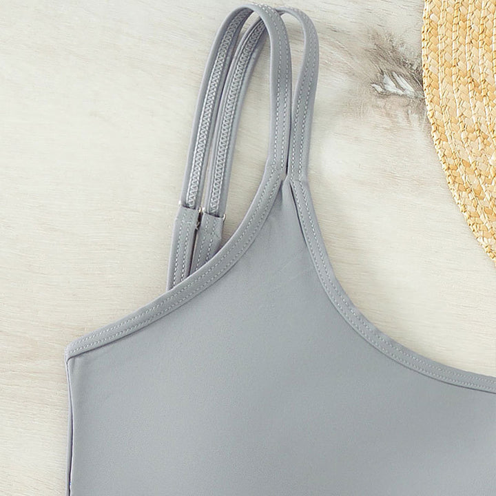 Damen asymmetrischer Cut-Out Einteiler Badeanzug Drune