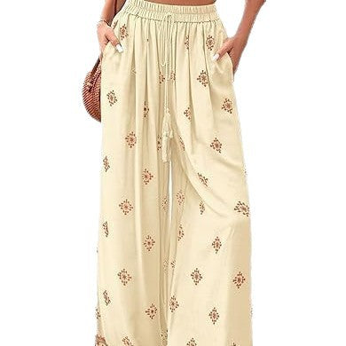 Damen weite Sommerhose mit Boho-Muster Drune