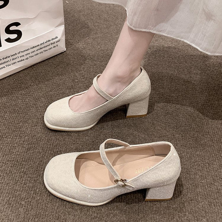 Damen elegante Mary Jane Pumps mit hochwertigem Stoff und komfortablem Blockabsatz Drune
