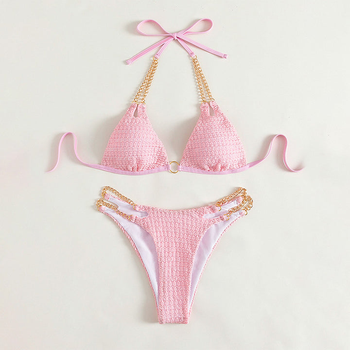 Damen Triangel-Bikini mit eleganten Kettenakzenten Drune