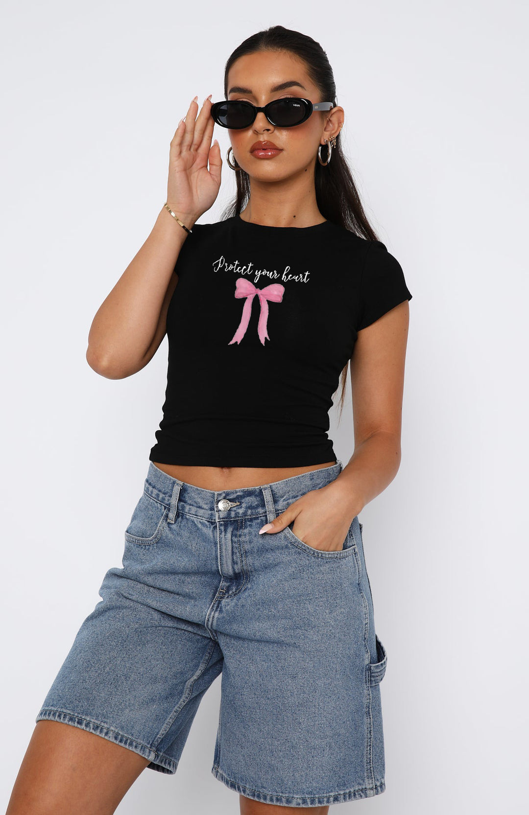 Damen bequemes Crop-Top mit modischem Druck Drune