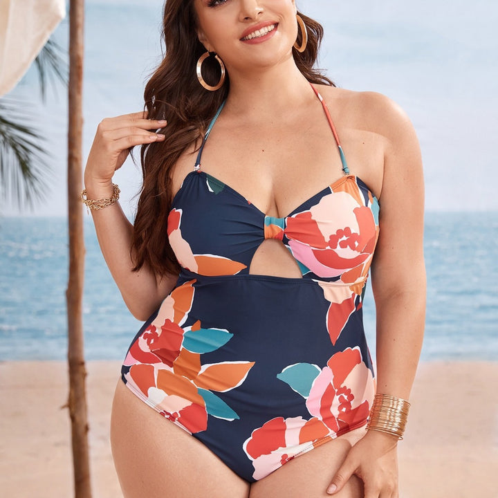Damen Eleganter Hochgeschnittener Badeanzug mit modischen Ausschnitten Drune