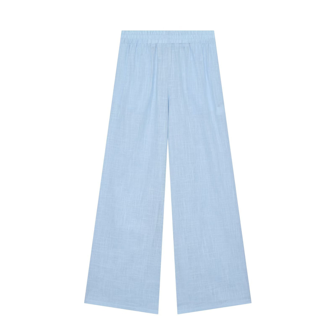 Damen Weite Palazzo-Hose in Leinenoptik mit elastischem Komfortbund Drune