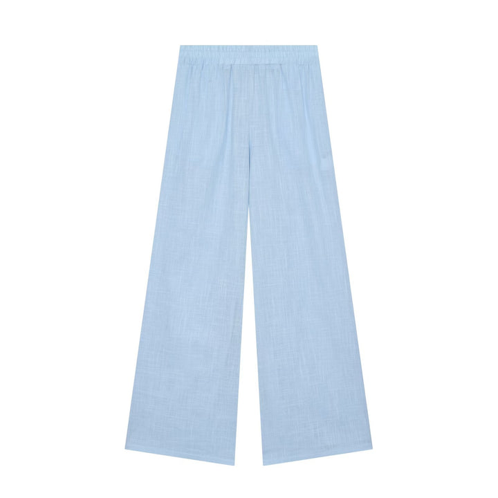 Damen Weite Palazzo-Hose in Leinenoptik mit elastischem Komfortbund Drune