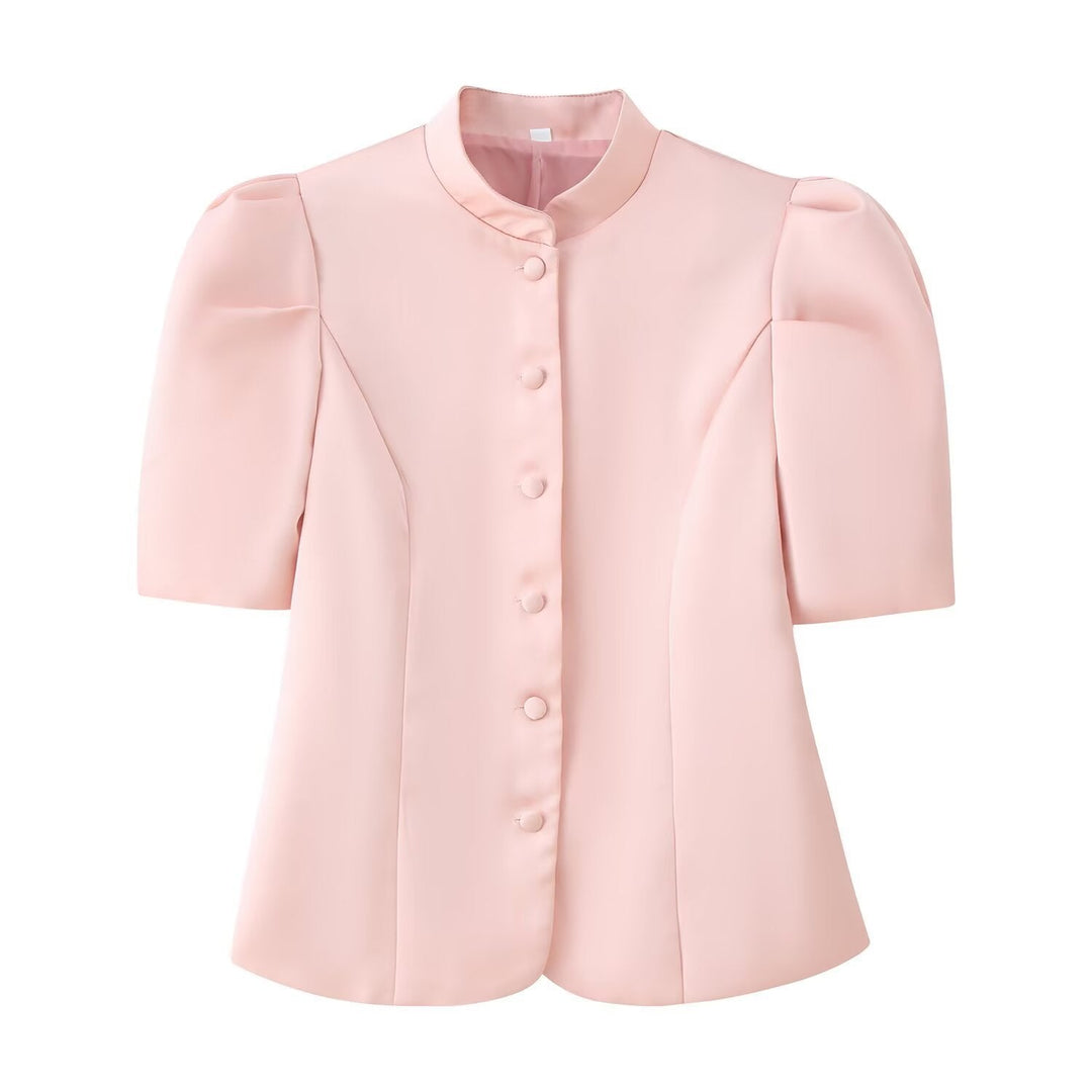 Damen Blazer mit Puffärmeln und elegantem Stehkragen Drune