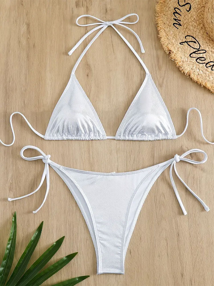 Damen Triangel-Bikini mit verstellbaren Trägern und sexy Slip Drune