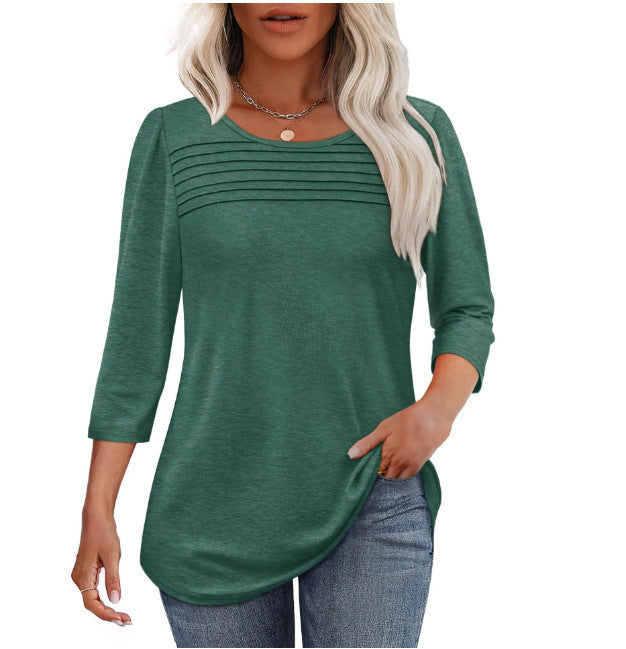Damen Elegant geschnittenes Oberteil mit gerafften Details Drune