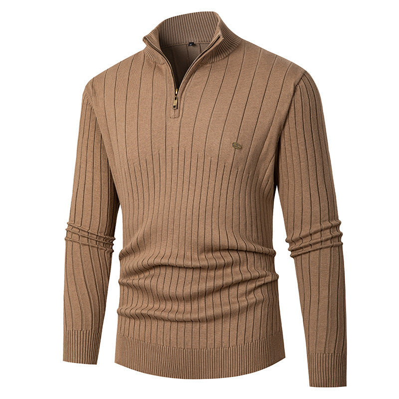 Herren modischer Pullover mit Reißverschluss und feinem Rippdesign Drune
