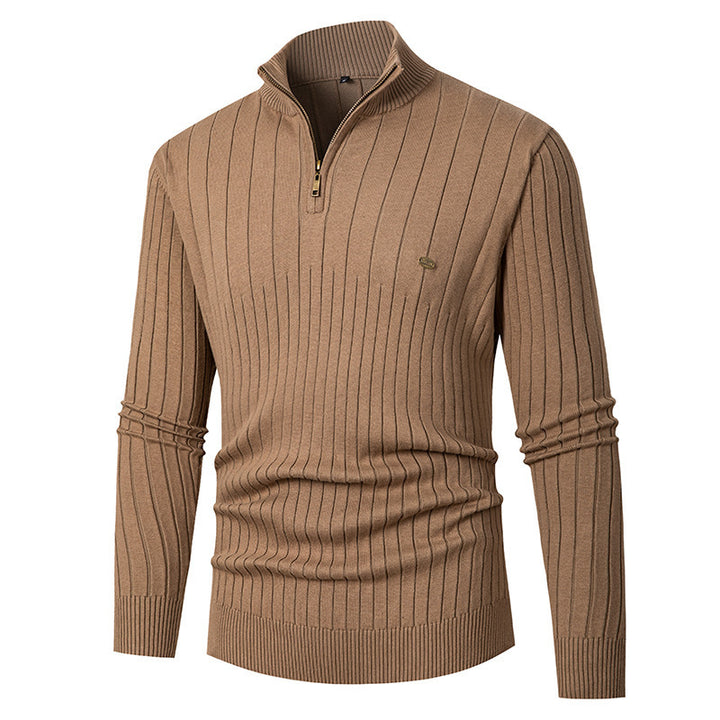 Herren modischer Pullover mit Reißverschluss und feinem Rippdesign Drune