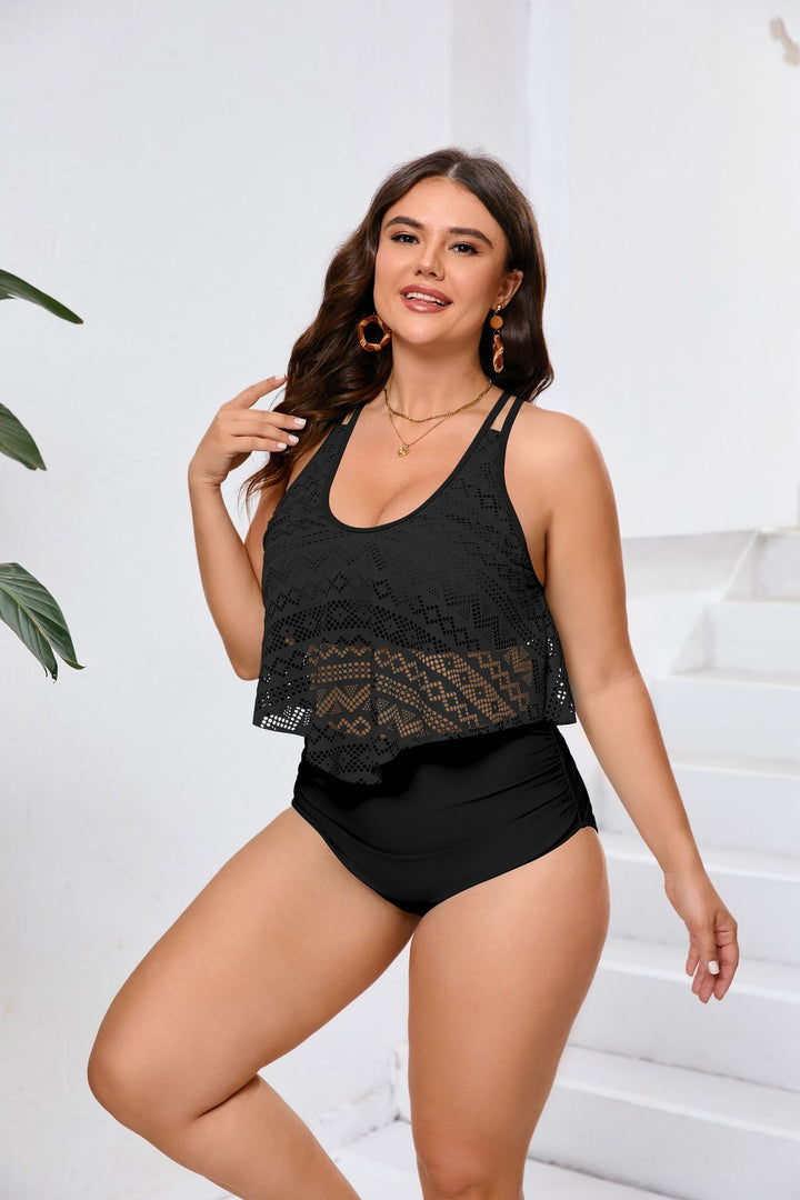 Damen edles Badeoberteil mit transparentem Design Drune