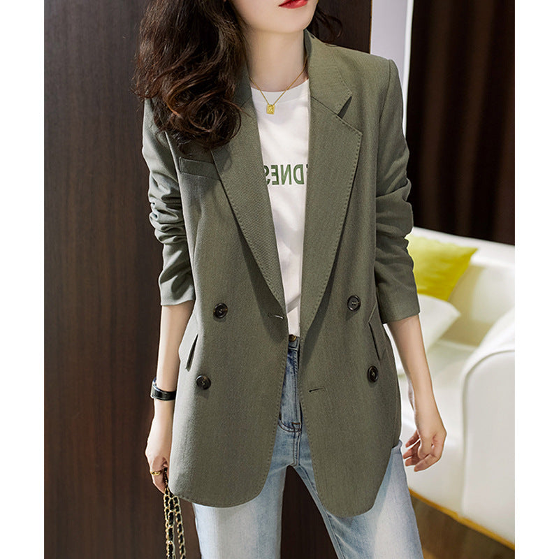Damen Lässiger zweireihiger Blazer Drune