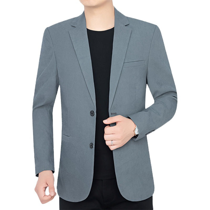 Herren Slim-Fit Ungefüttertes Sakko mit Notch-Revers und Zweiknopf-Silhouette Drune