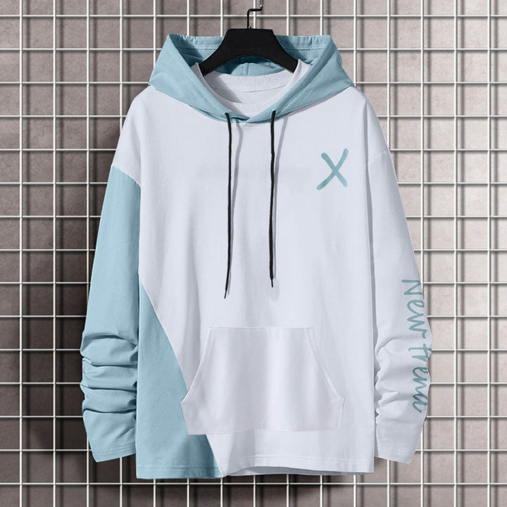 Damen Kapuzenpullover mit modernem Farbblockdesign und praktischer Kängurutasche Drune