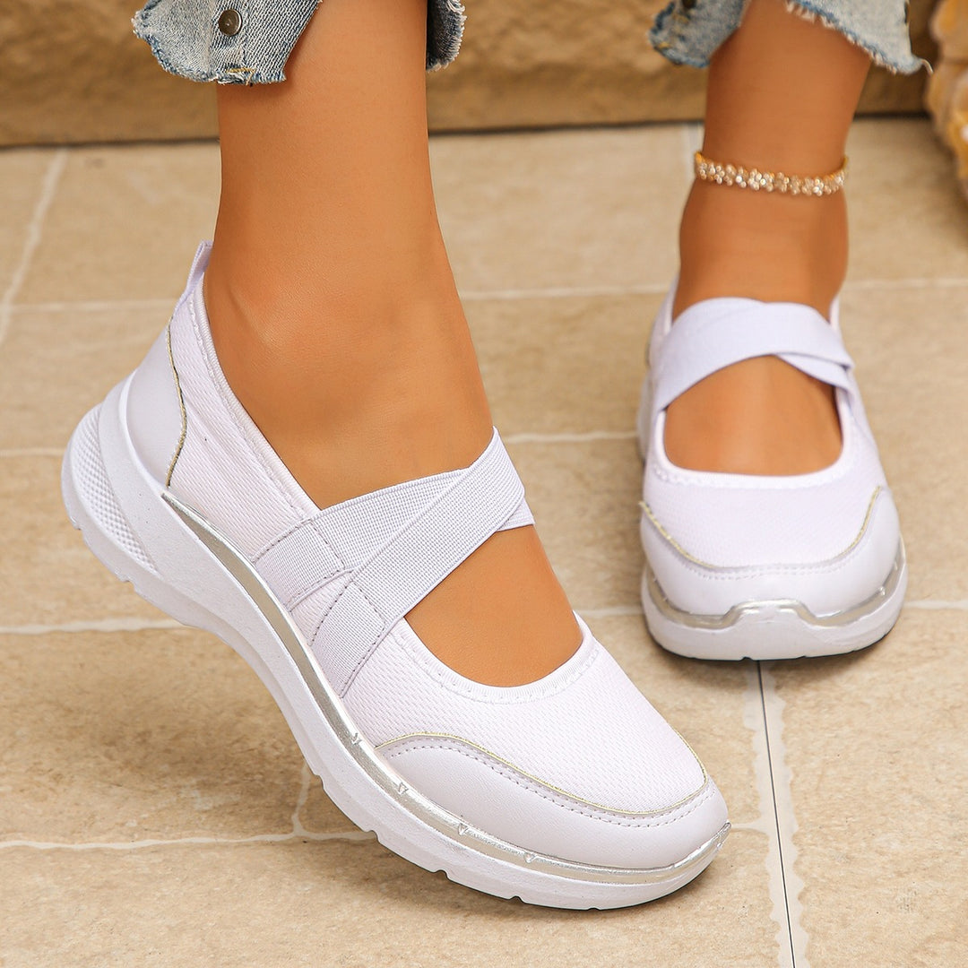 Damen Sportive Mary-Jane-Sneaker mit elastischem Kreuzriemen Drune