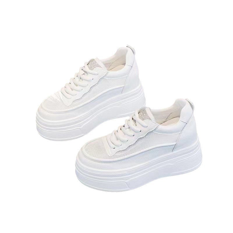 Damen Plateau-Sneaker mit modischen Mesh-Elementen und komfortabler Sohle Drune