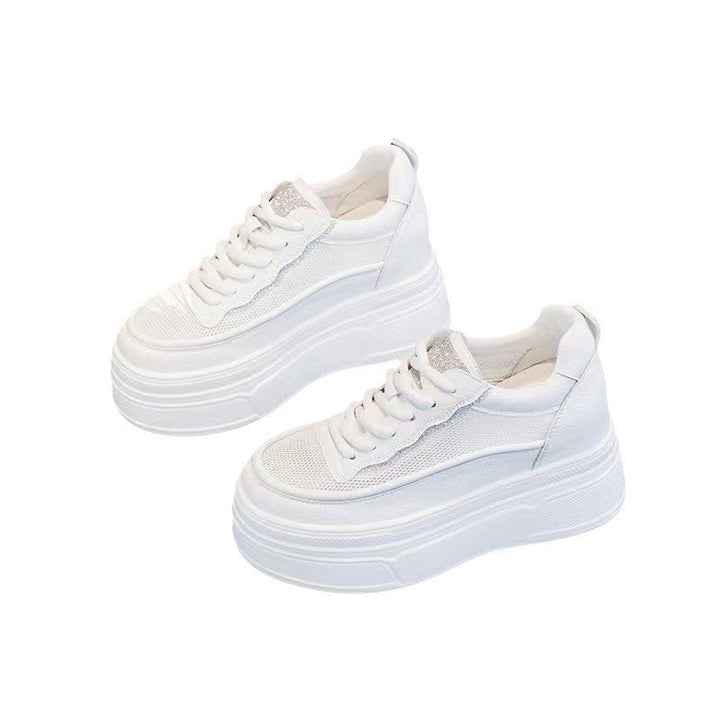 Damen Plateau-Sneaker mit modischen Mesh-Elementen und komfortabler Sohle Drune