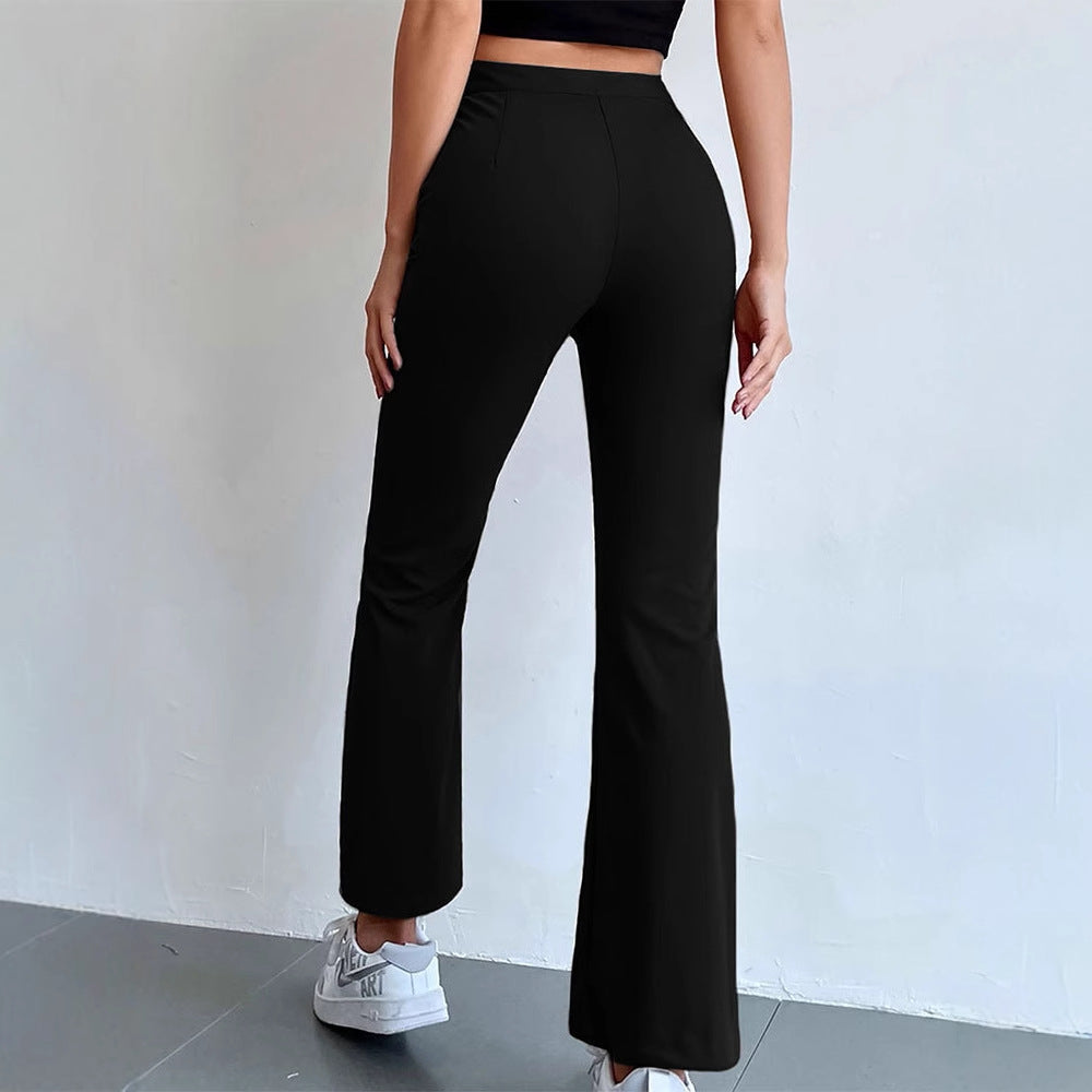 Damen elegante Business-Hose mit seitlichen Eingrifftaschen und schmalem Schnitt Drune