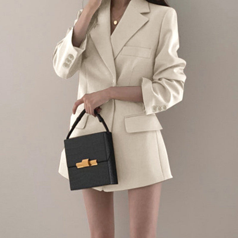 Damen Eleganter Kurzblazer mit Schalkragen Drune