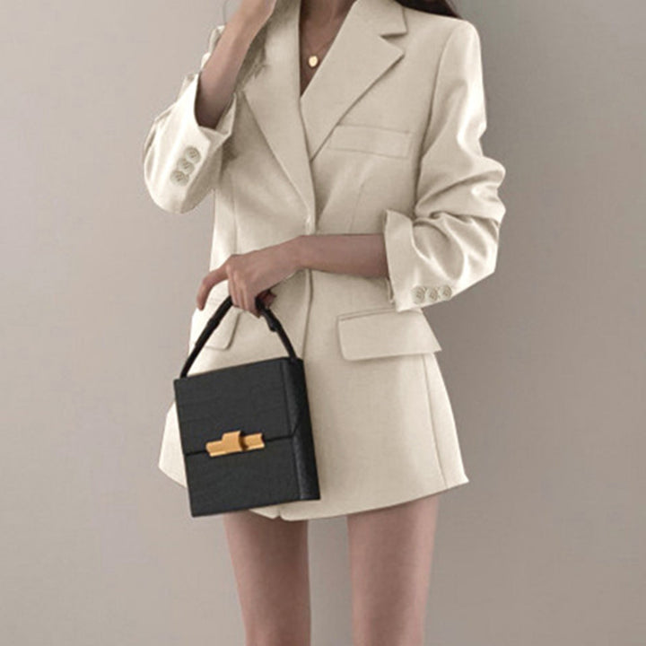 Damen Eleganter Kurzblazer mit Schalkragen Drune