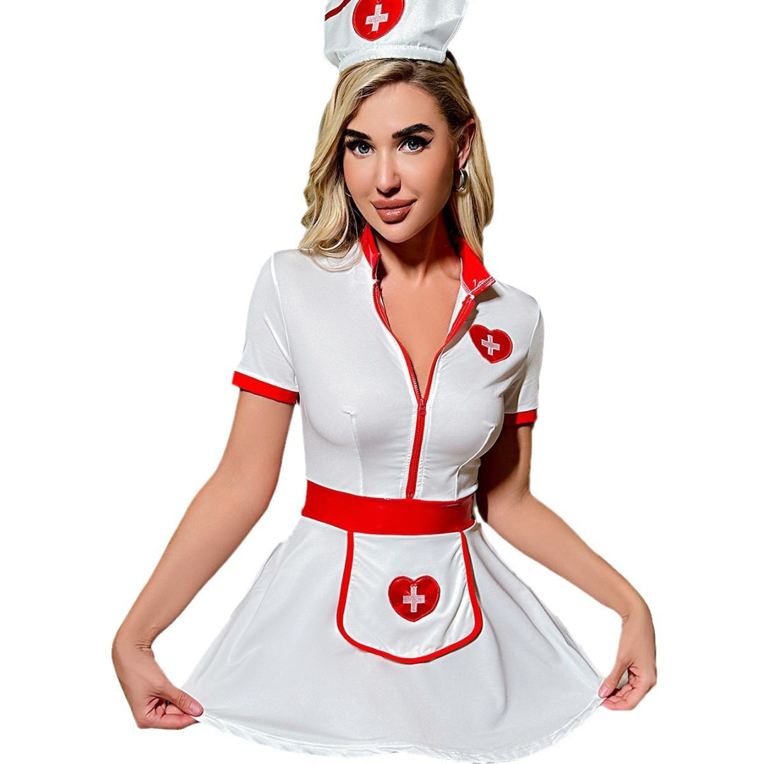 Damen Verspieltes Krankenschwester Kostüm Kleid Drune 1752573063