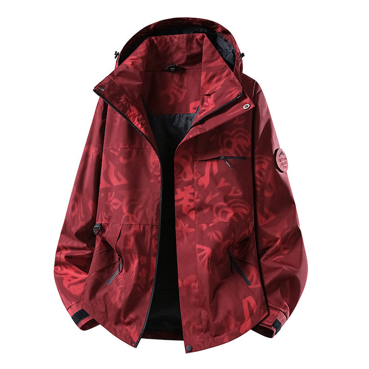 Herren Wetterfeste dreilagige Hardshelljacke mit verstellbarer Kapuze, verschweißten Nähten & Multifunktionstaschen Drune