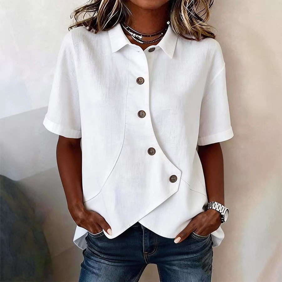 Damen Besonders gestaltete Bluse mit einzigartigem Knopfdetail Drune