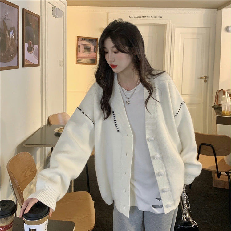 Damen Großer Strickcardigan mit Knopfdetails und weichem Material Drune