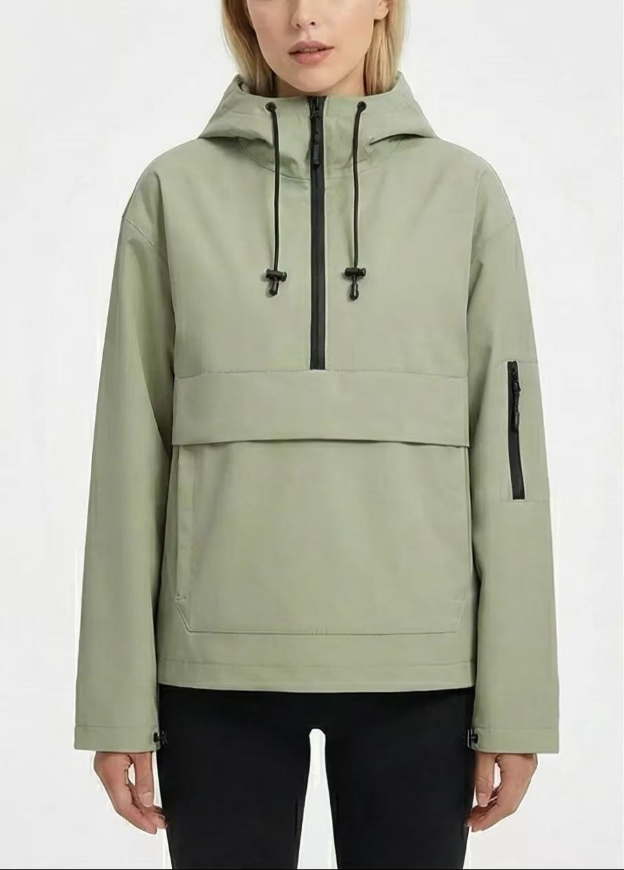 Damen Stylische Anorakjacke mit Kapuze