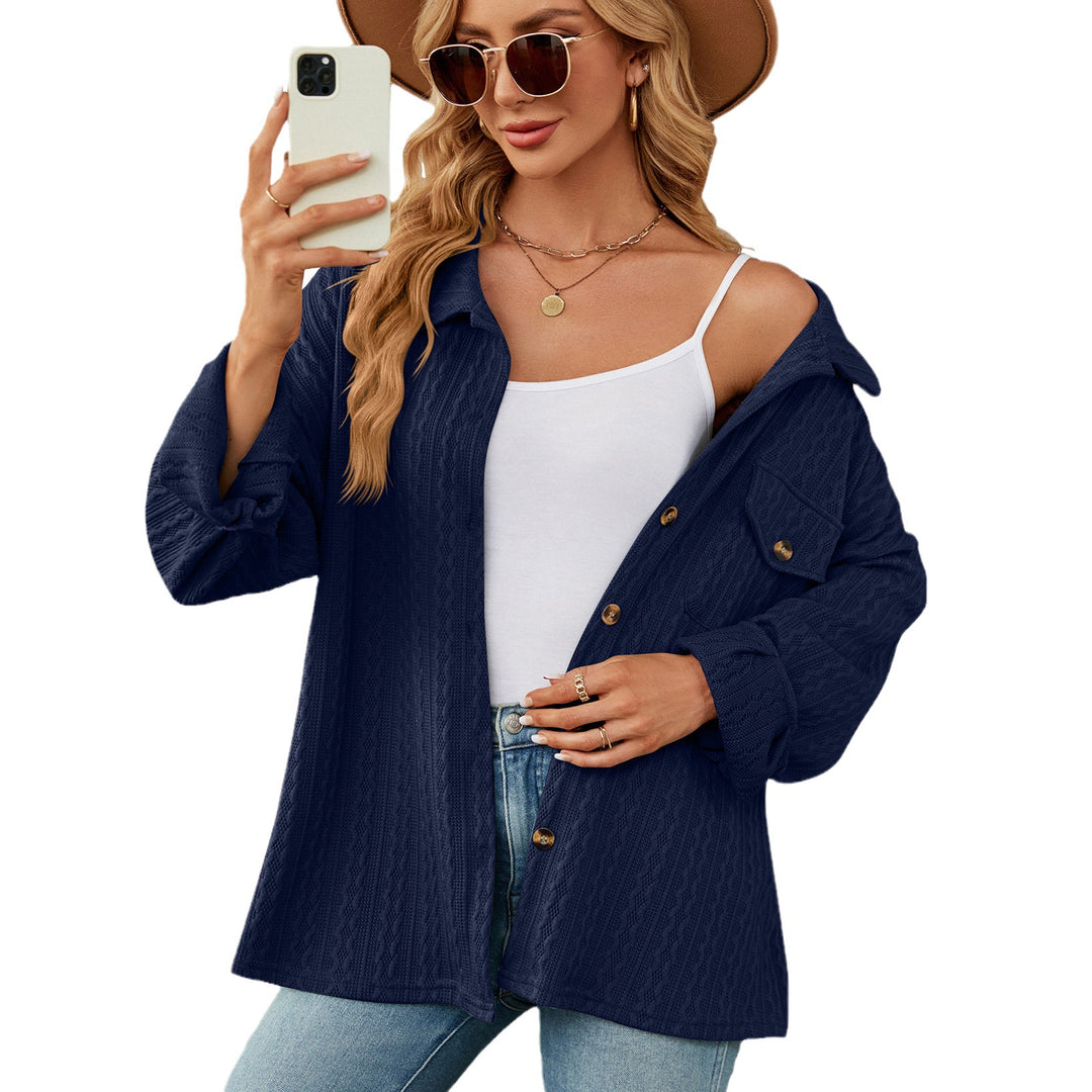 Damen Übergröße Hemdjacke mit strukturiertem Muster Drune