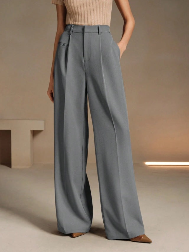 Damen Weite und elegante Anzughose mit hohen Bund Drune