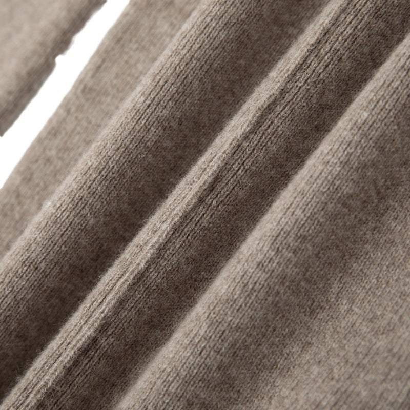 Damen Weiche Strickhose mit weitem Bein, Tunnelzugbund und dekorativer Mittelnaht Drune