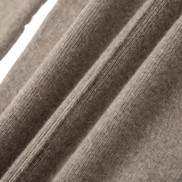 Damen Weiche Strickhose mit weitem Bein, Tunnelzugbund und dekorativer Mittelnaht Drune