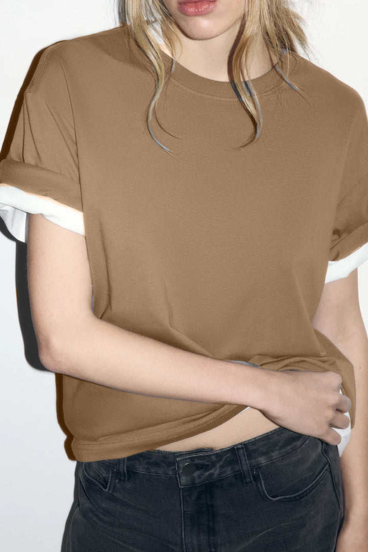 Damen lässiges Oversized T-Shirt aus hautfreundlichem Baumwollmix Drune