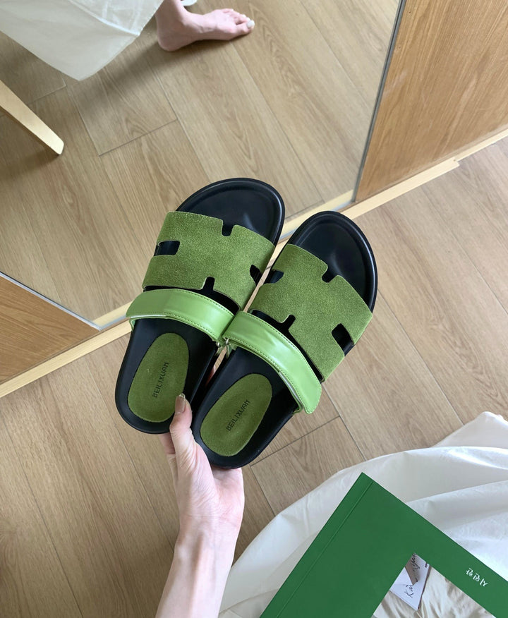 Damen modische Sandalen mit atmungsaktiven Riemen und rutschfester Sohle Drune
