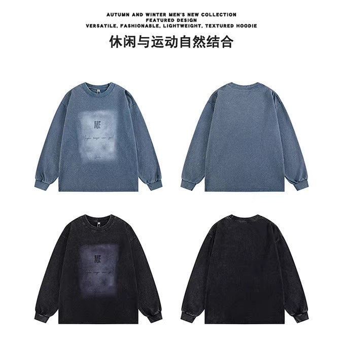 Herren Oversize Vintage-Sweatshirt mit Pigmentfärbung Drune