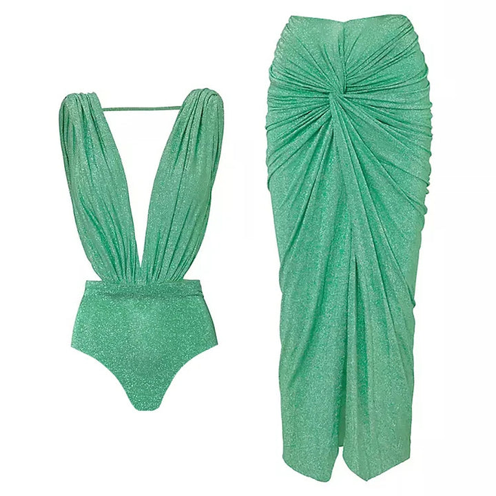 Damen eleganter Cut-Out Einteiler Badeanzug Drune