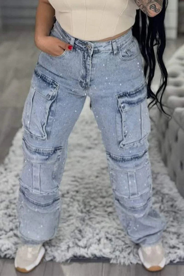 Damen Cargo-Hose mit trendigen Taschen und einem modernen Wasch-Effekt Drune